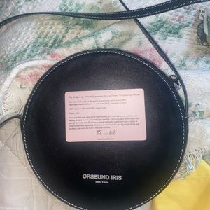 Orseund Iris Black Leather Circle Crossbody Bag